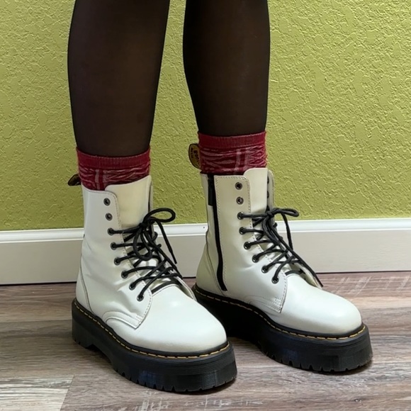 Dr. Martens - White Platform Jadon - Picture 2 of 8